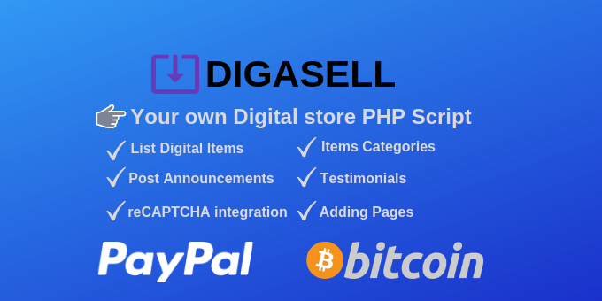 DigaSell - Digital store PHP Script
