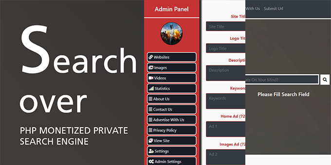 SearchOver : PHP MONETIZED PRIVATE SEARCH ENGINE